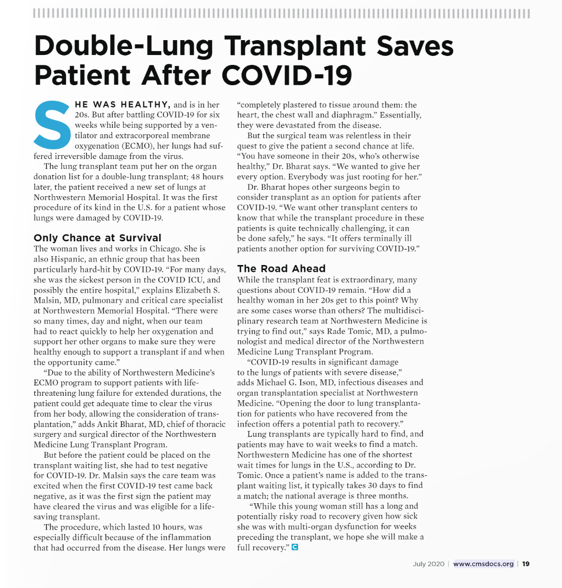 Double-Lung Transplant Saves Patient After COVID-19