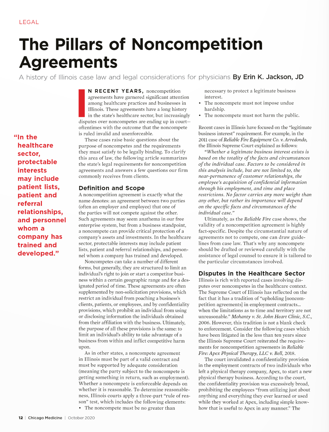 The Pillars of Noncompetition Agreements